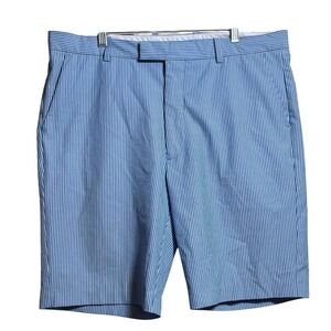 G/FORE Mens Seersucker Golf Shorts Blue White Striped Size 38